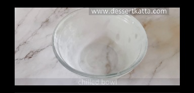 chilled glass bowl on marble background