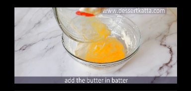 adding butter back in the egg and dry ingredients batter