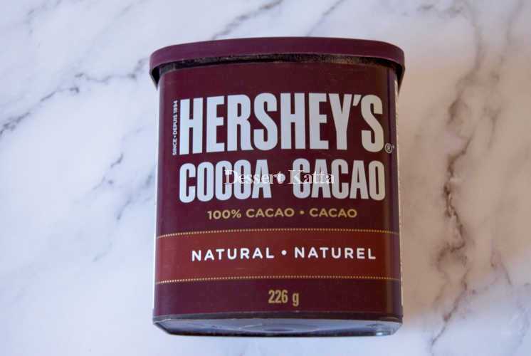 A tin of Hershey's cocoa powder