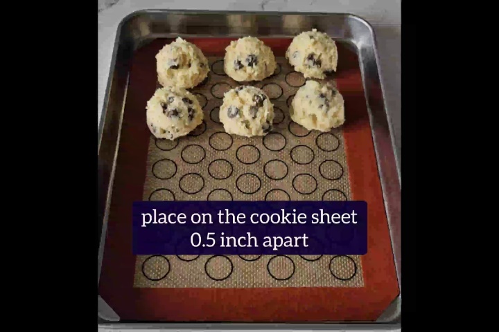 cookie dough is placed 0.5 inch apart on cookie sheet