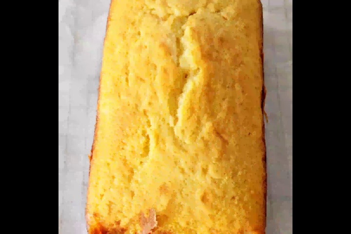 top view of orange loaf cake