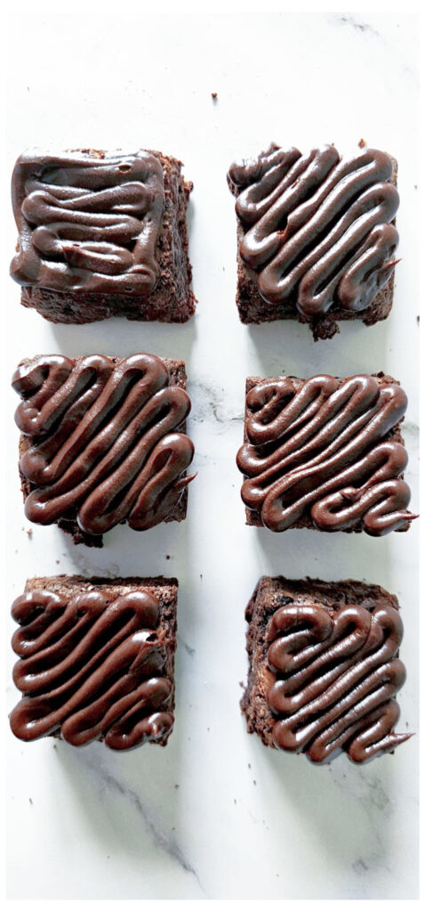 small pieces are brownies frosted with delicious frosting