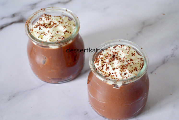 2 individually served homemade chocolate puddings