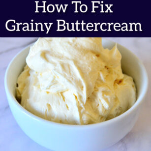 buttercream bowl with how to fix buttercream title