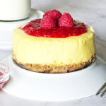 front shot of New York cheesecake recipe without springform pan