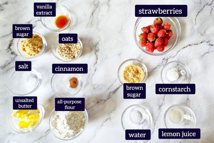 Strawberry crumble ingredients