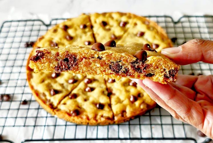 image showing inside texture of pizza hut cookie slice