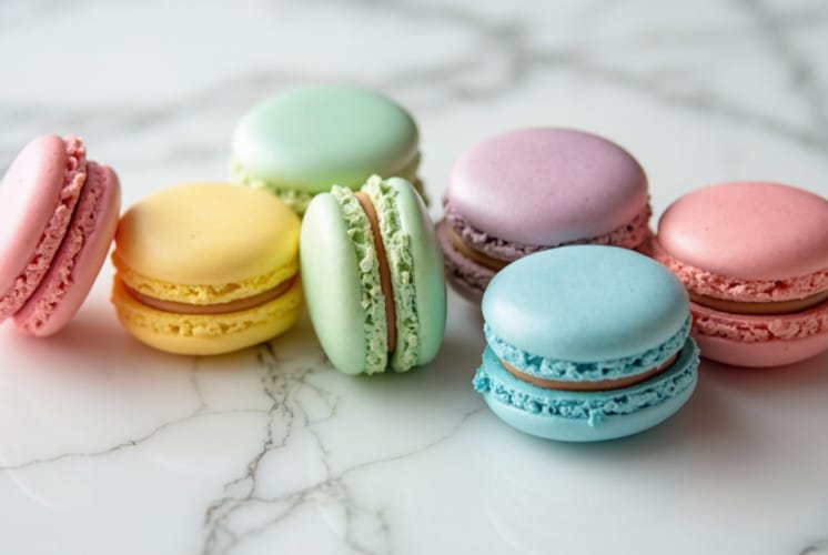 front view of french macarons