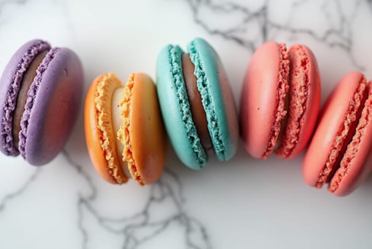 top view of Italian macarons