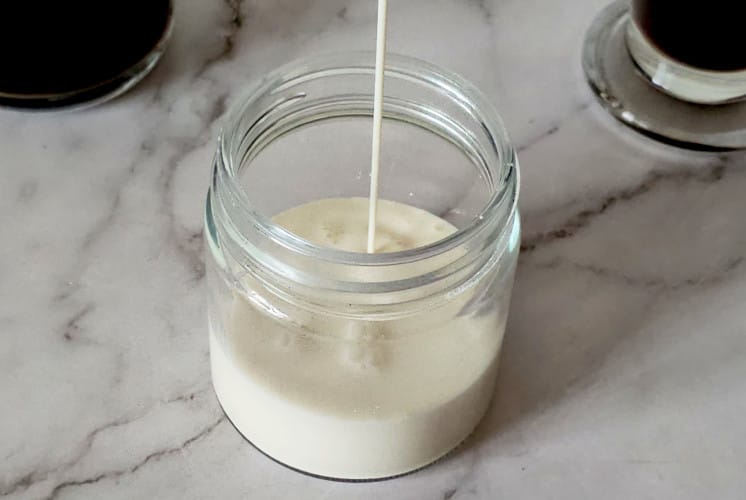 adding vanilla flavored starbucks creamer to storage jar